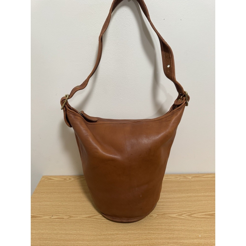 Vintage Coach 9085 Duffle Sac XL Bucket Bag Brown Leather Shoulder Bag USA